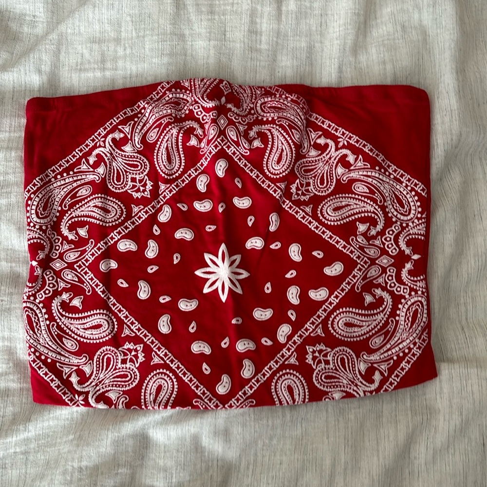 Red bandana crop top
